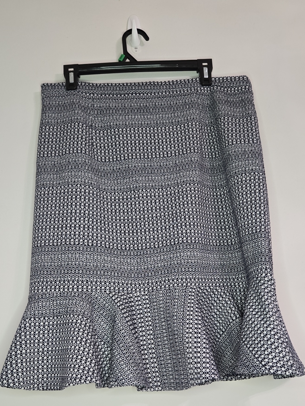 Banana Republic Black and White Printed Pencil Skirt with Ruffle Hem
